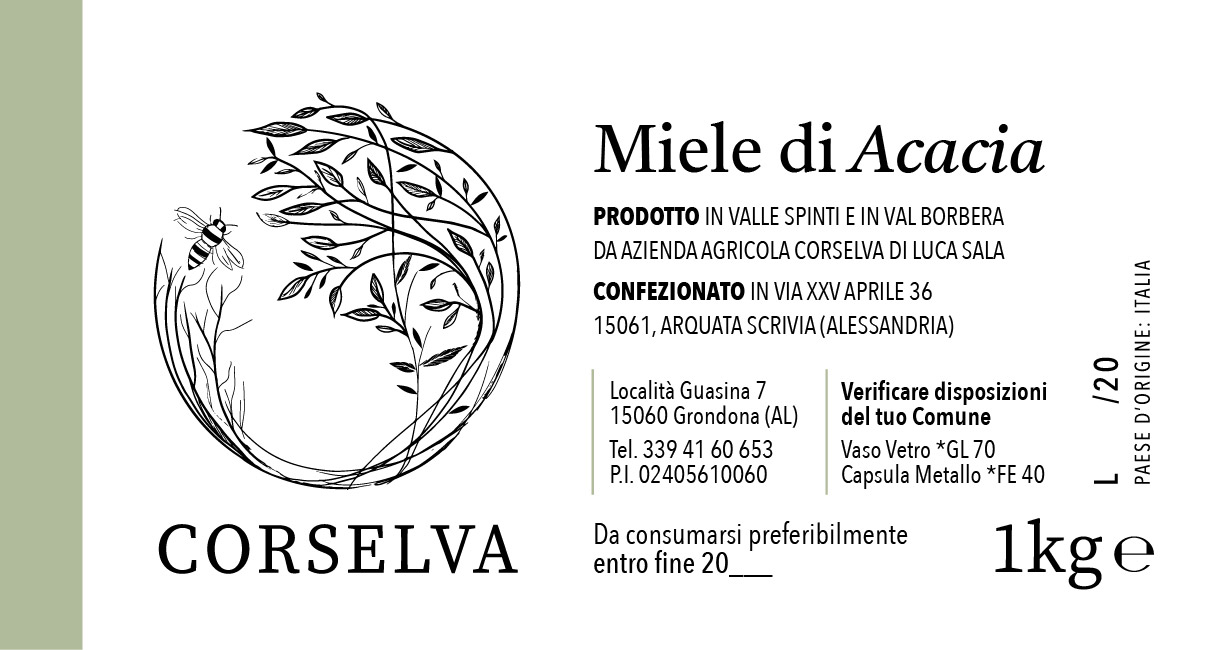 Etichette Corselva - _Miele di Acacia 1kg